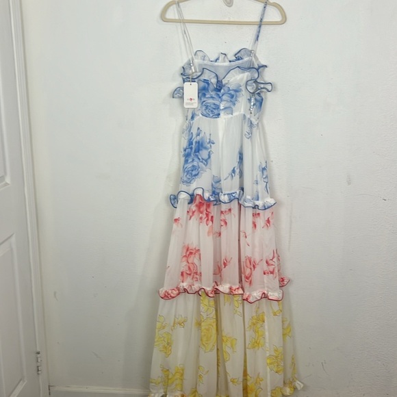 NWT Latiste Women’s White and Colorful Tired Maxi Dress - Picture 6 of 10